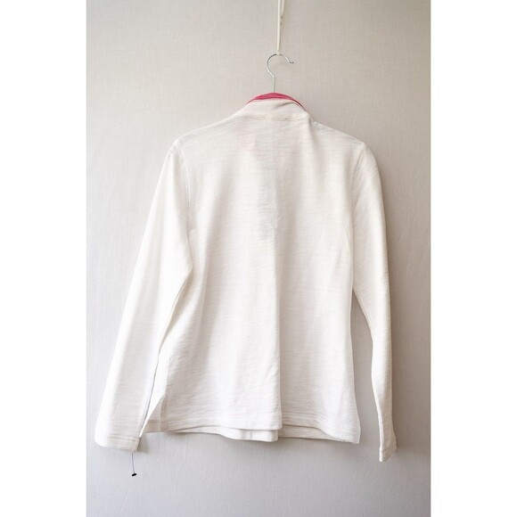Hello Saturday Talbots Petite S cotton longsleeve white collared pullover pocket - Picture 3 of 7